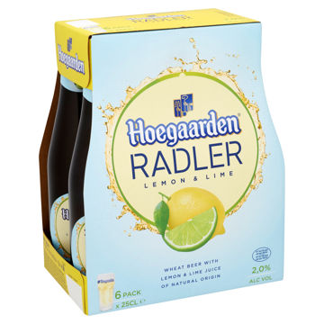 HOEGAARDEN RADLER LEMON 6X25CL Afbeeldingen van HOEGAARDEN RADLER LEMON 6X25CL